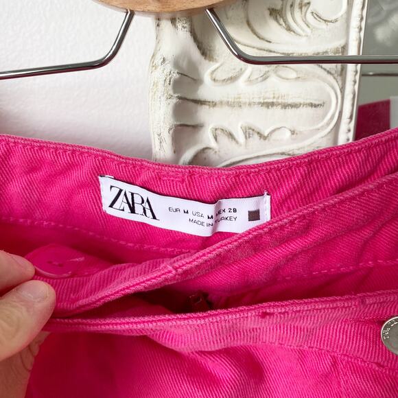 Zara Asymmetrical Button Front Denim Skort - Picture 6 of 16